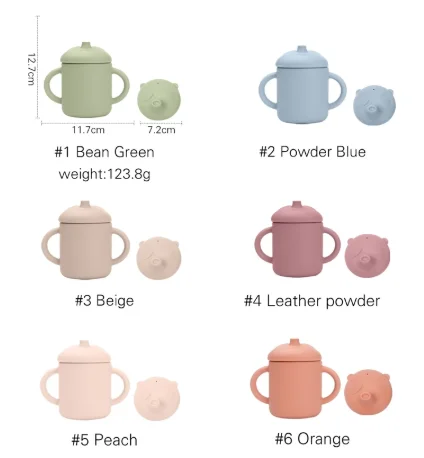 Baby Feeding Cups BPA Free Silicon Fashion Baby Drinkware Sippy Cups For Toddlers & Kids With Silicone Panda Pacifier