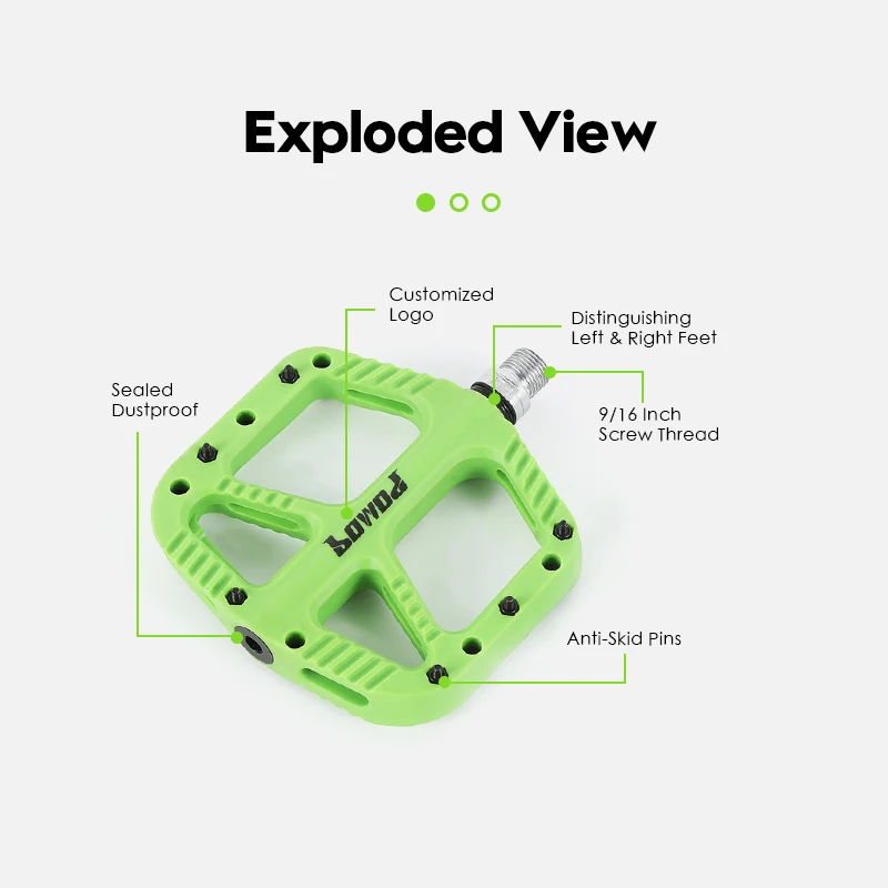 Hot Sale 5 Colors Nylon Fiber BMX Bicycle Pedal made in Factory