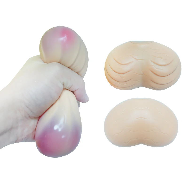 Wholesale Sexy Scrotum Shape Stress Scrotum Ball Adult Gift Joke Toy Men Testicle Ball Toy