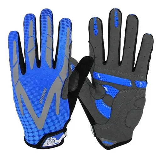 Windproof and warm fleece shock absorption bicycle gloves long finger men and women spring full finger road cycling gloves