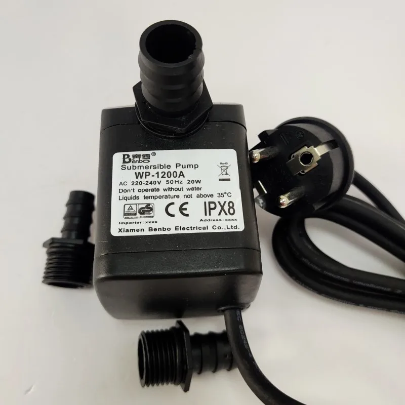 GS Сертифицированный высокий расход потока 1200L/H 12V Водяной насос для садового фонтанного насоса погружной водяной