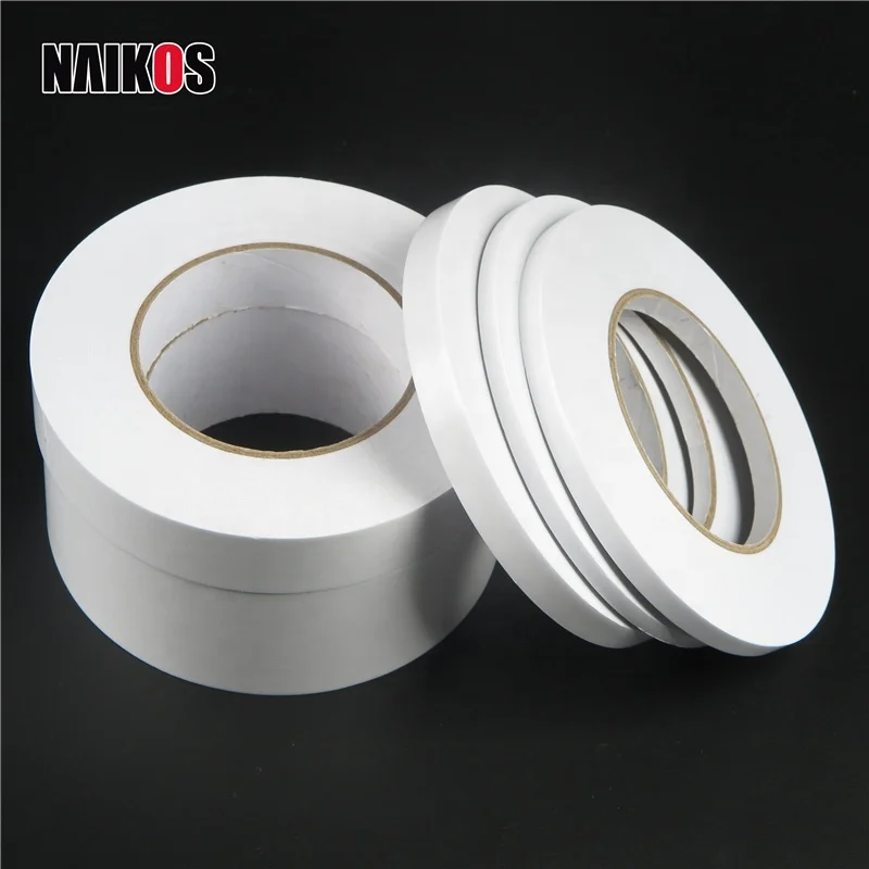 Cheap White Hotmelt Based Paper Double Sided Tissue Stationery Adhesive Tape for Office