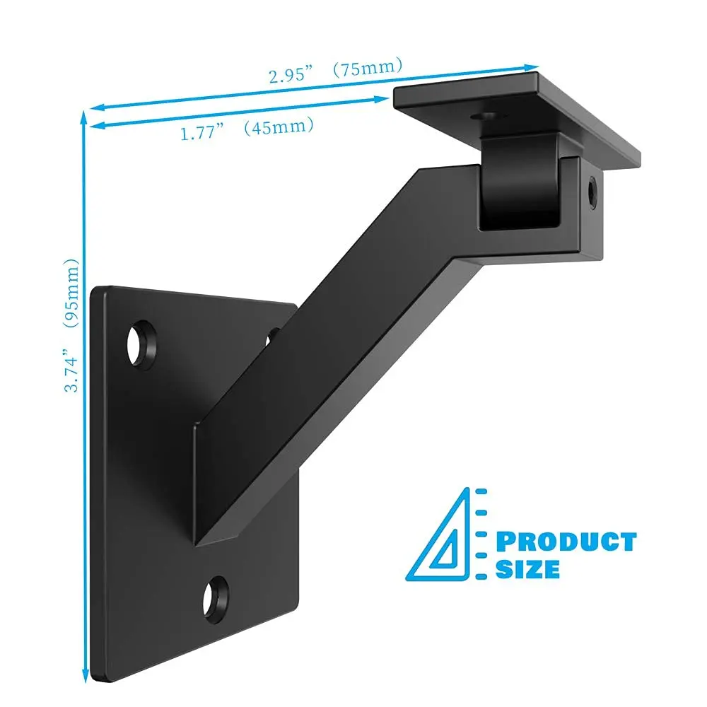 Adjustable Handrail Bracket Wall Mounted Steel Metal Railing Stairway Support DIY Easy Installation Stair Accessories Hardware