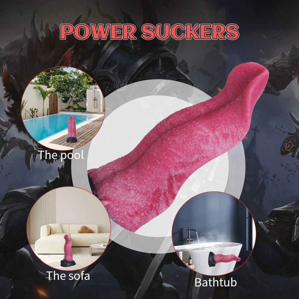 7inch Realistic Silicone Tongue Dildo Monster Cock for Anal and Riding Pleasure Anal Sex Toy for Women Men Couple Masturbation