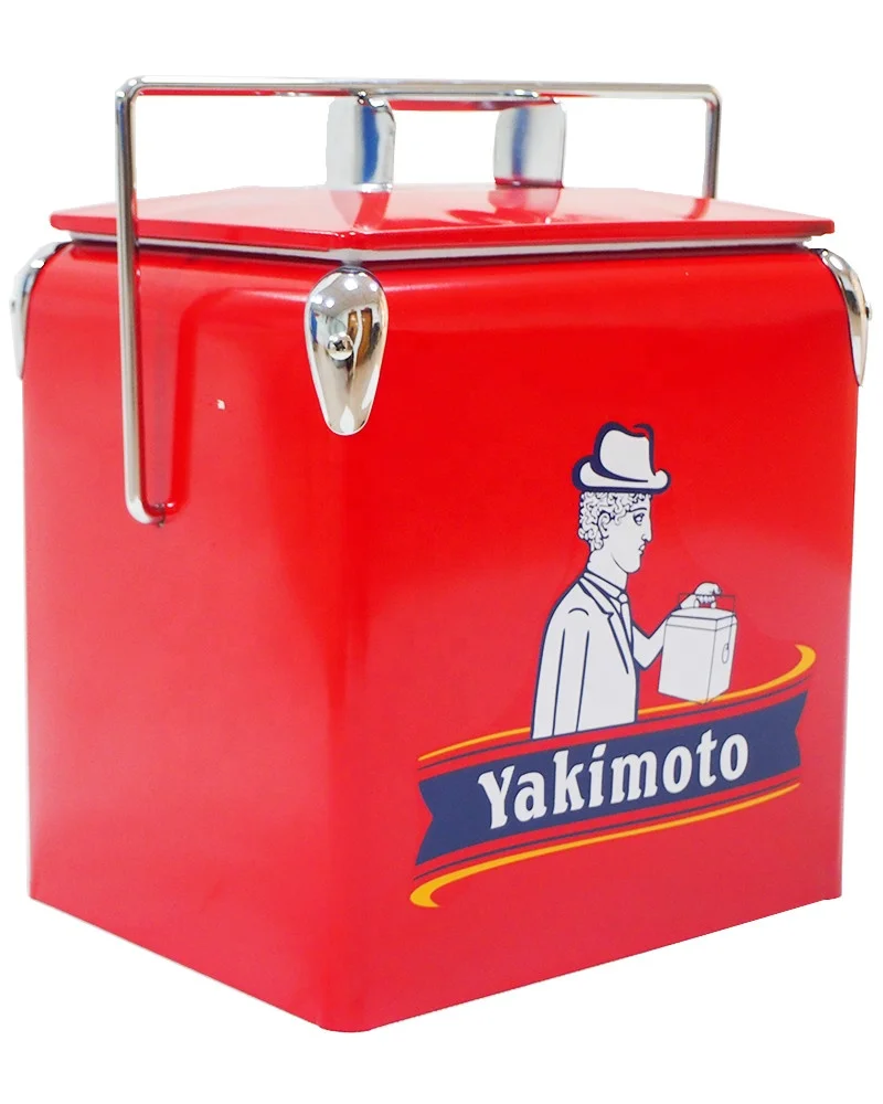 Top seller promotional metal square 13 L iron water cooler ice boxes for outdoor camping