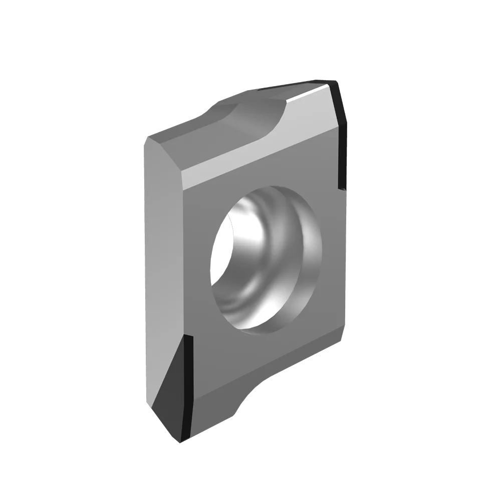 Worldia higher depth of cut ISO standard on stock PCD Insert 90 Universal BS 1.5.1 tip 4 mm.for Milling Si-content  10%