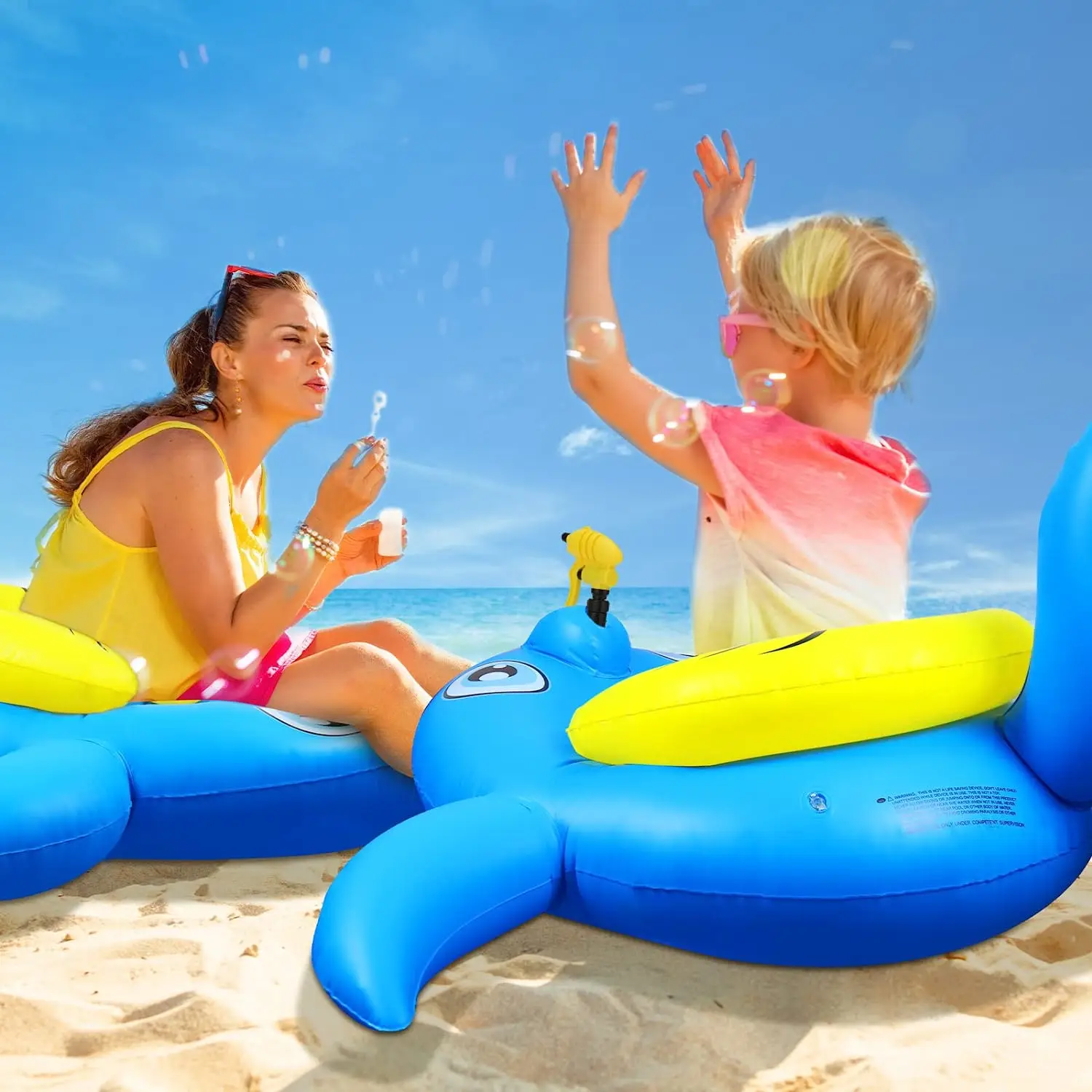 Pool Floats Kids, Shark Pool Float with Built-in Squirt Water Gun, Inflatable Floating Pool Lounge Water Chair