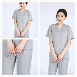 Wholesale High Quality 100% Cotton Uniforms Nursing Scrubs Suit Hospital Staff Work Cloth Scrubs Sets