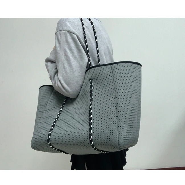 Wholesale Neoprene Tote Large Designer Beach Tote Bag for Women Ladies Girls Men Travel Shopping Shoulder Handbag