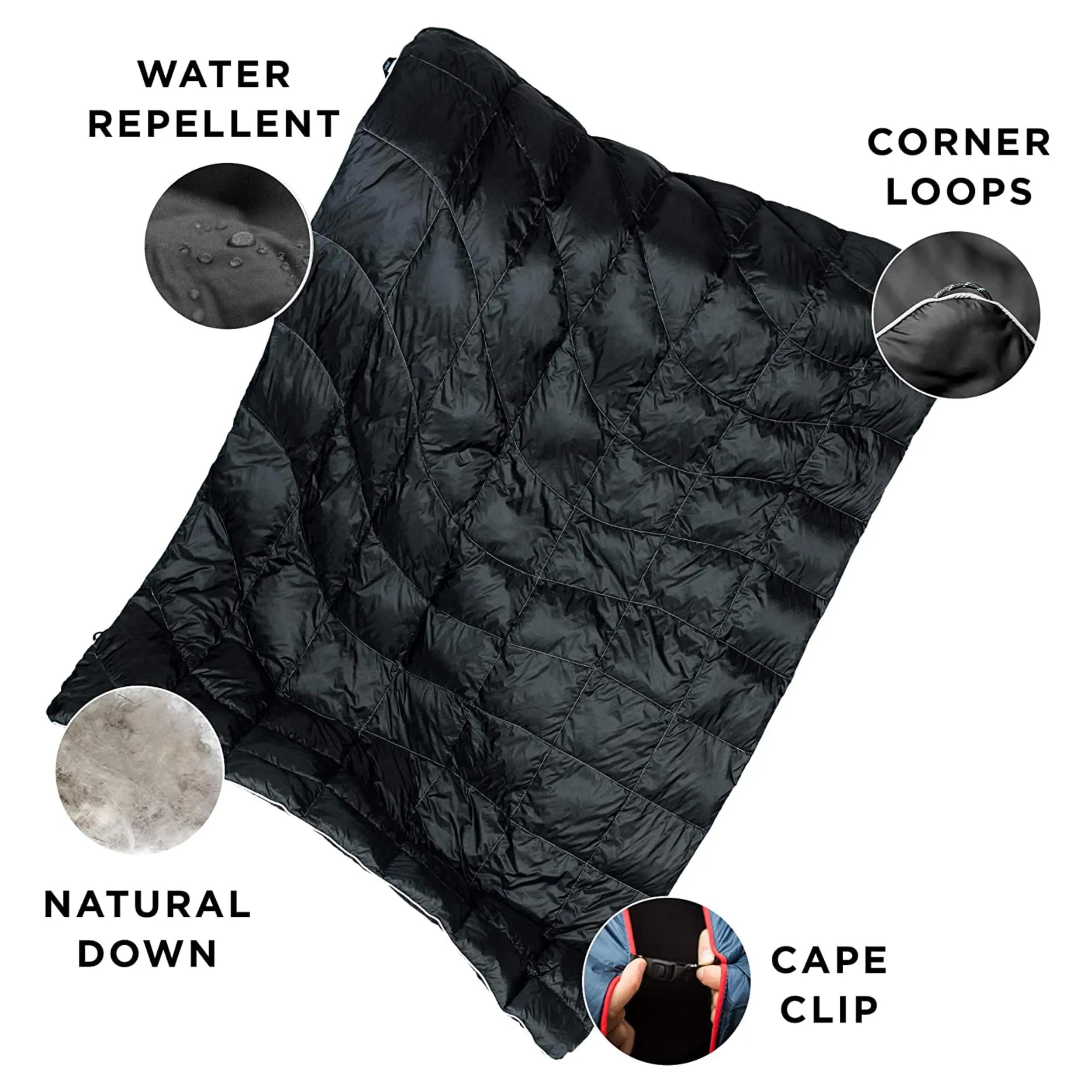 Custom Waterproof Lightweight Packable Puffy Outdoor Camping Recycled Hiking Travel Down Picnic Blanket