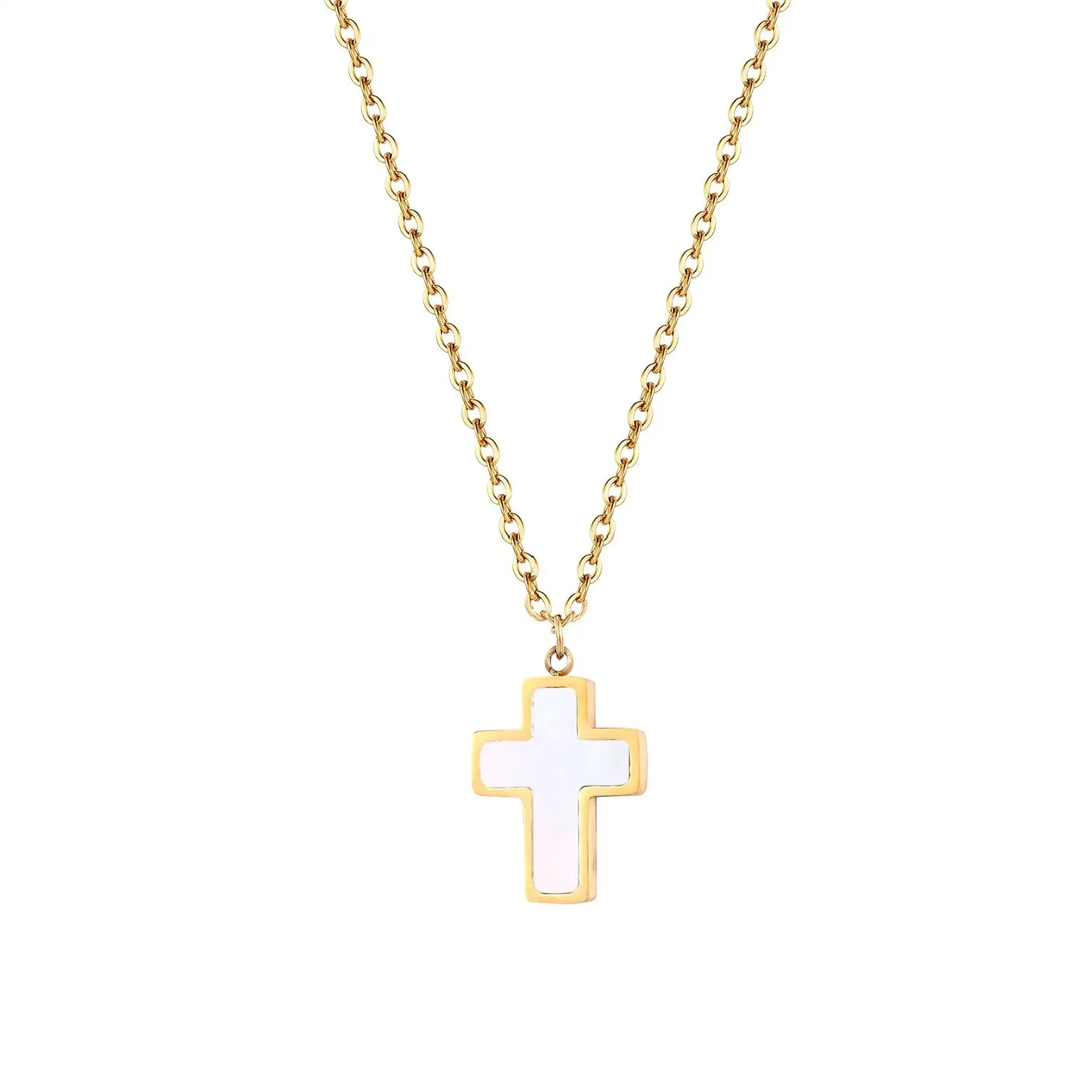 trending religion Stainless steel mother of pearl cross pendant channel africa Necklaces sets jewellery