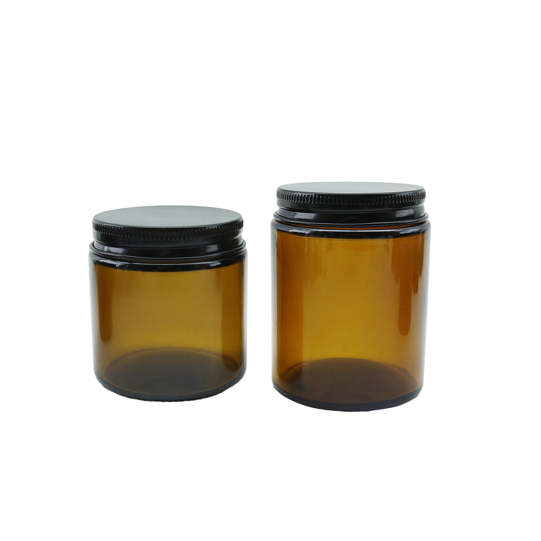 4oz 5oz 8oz Amber Empty Glass Scented Candle Jar With  Black