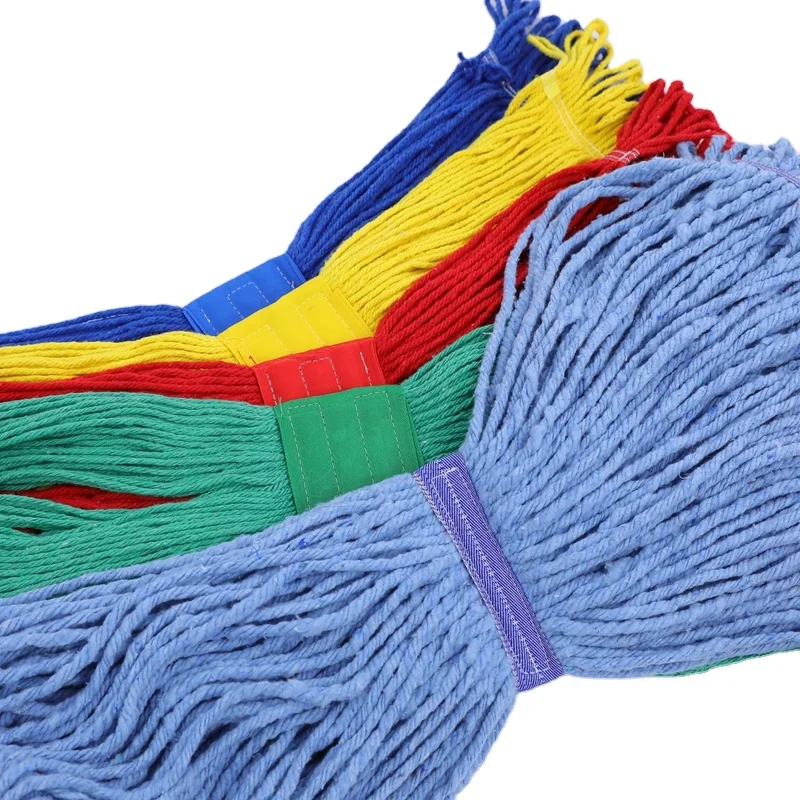 Top Quality Customized Color Easy Replacement Quick-drying Cotton Flat Mop Heads
