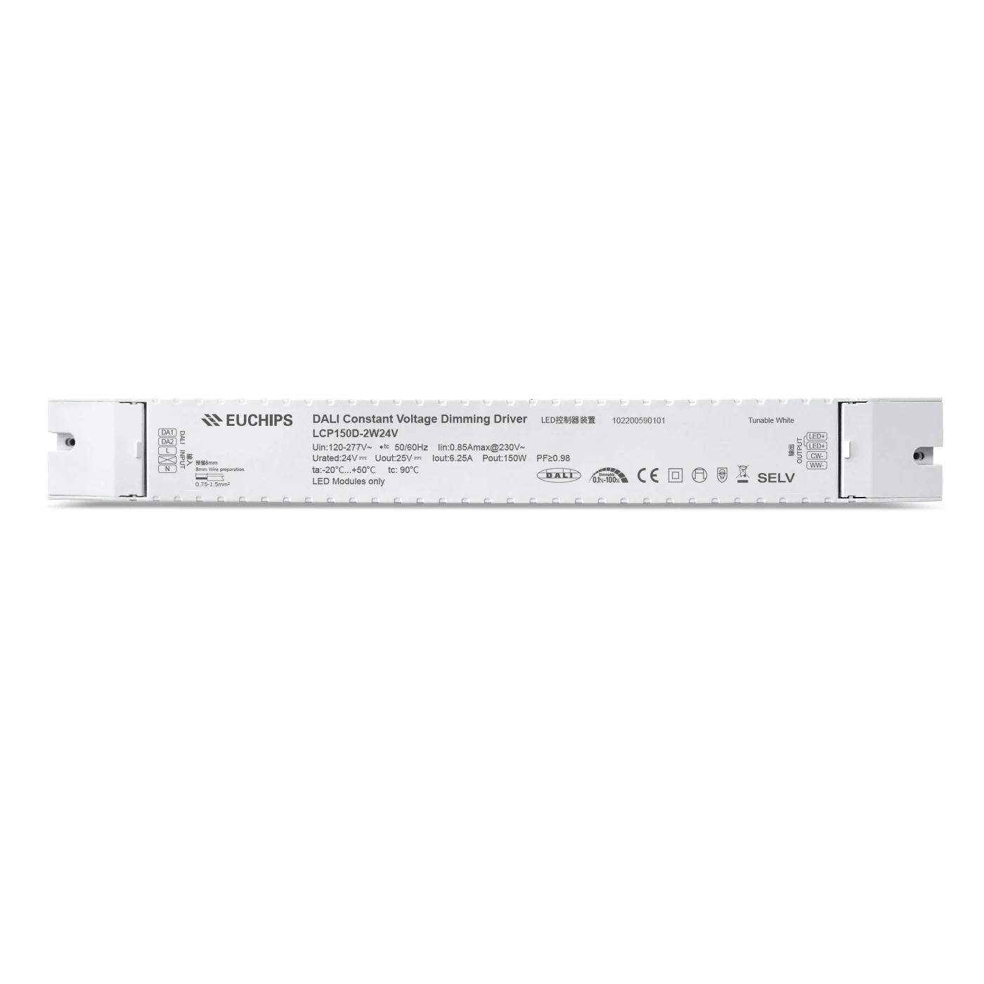 5 Years Warranty Driver 150W Constant Voltage 24V Over Load Protection Led Dimmable Dali Driver