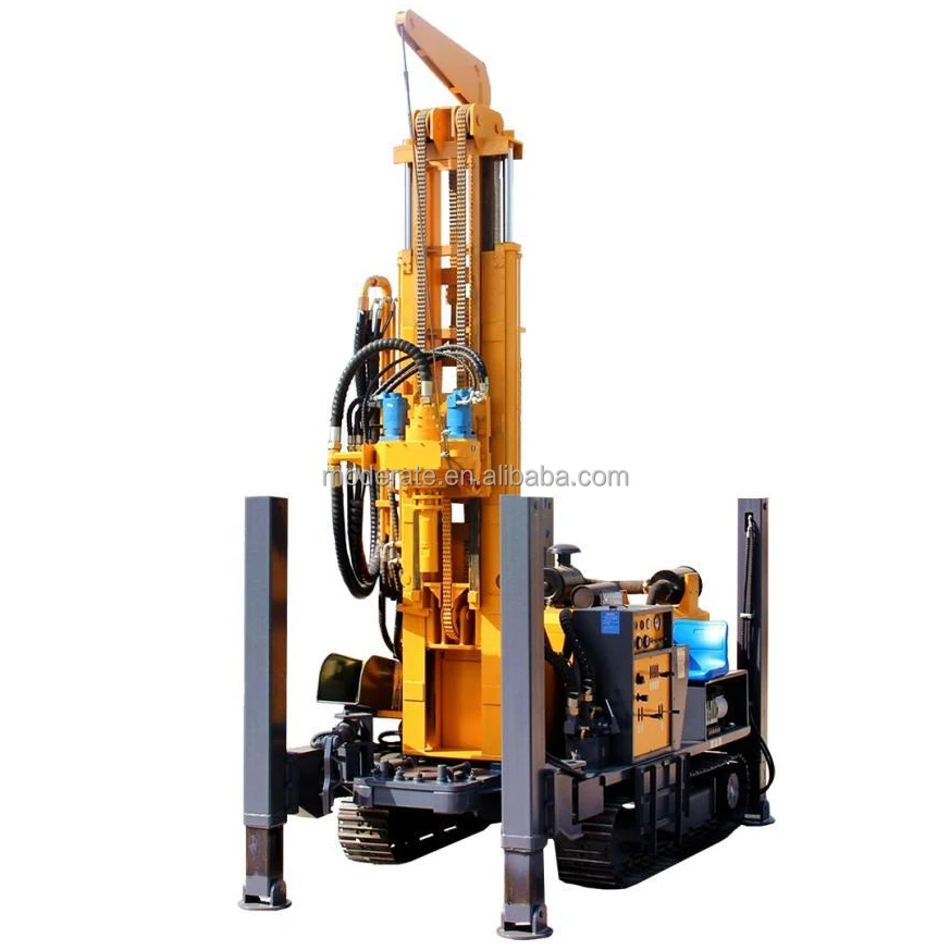 Mine water well drilling rig 300m depth diesel portable mounted borehole drill machines