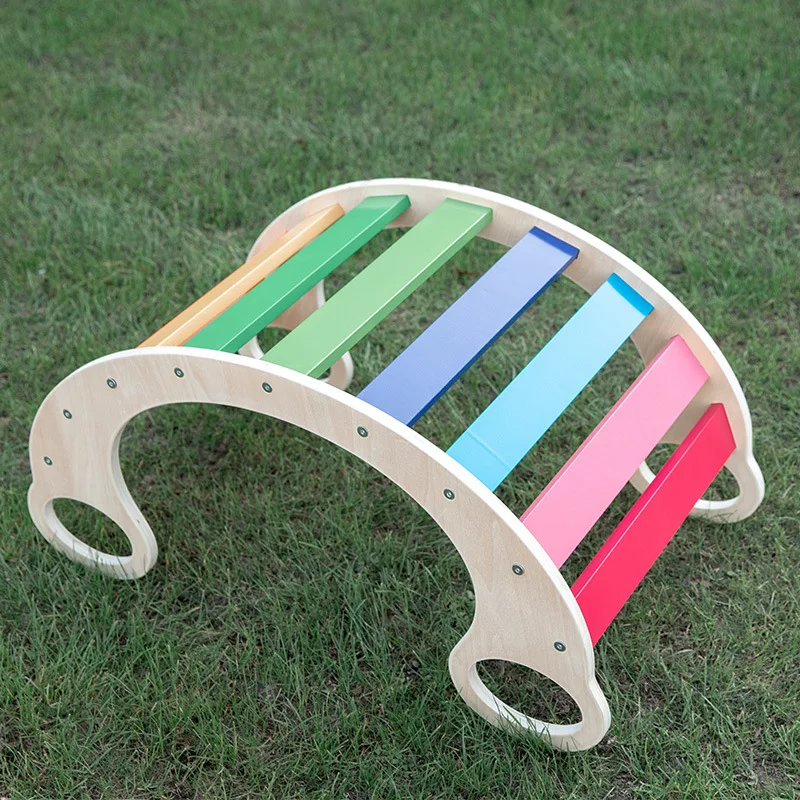 Wooden Montessori Piklers Triangle Toddler Climbing Pickler Triangle Set With Ramp And Rocking Playground Montessori Gym