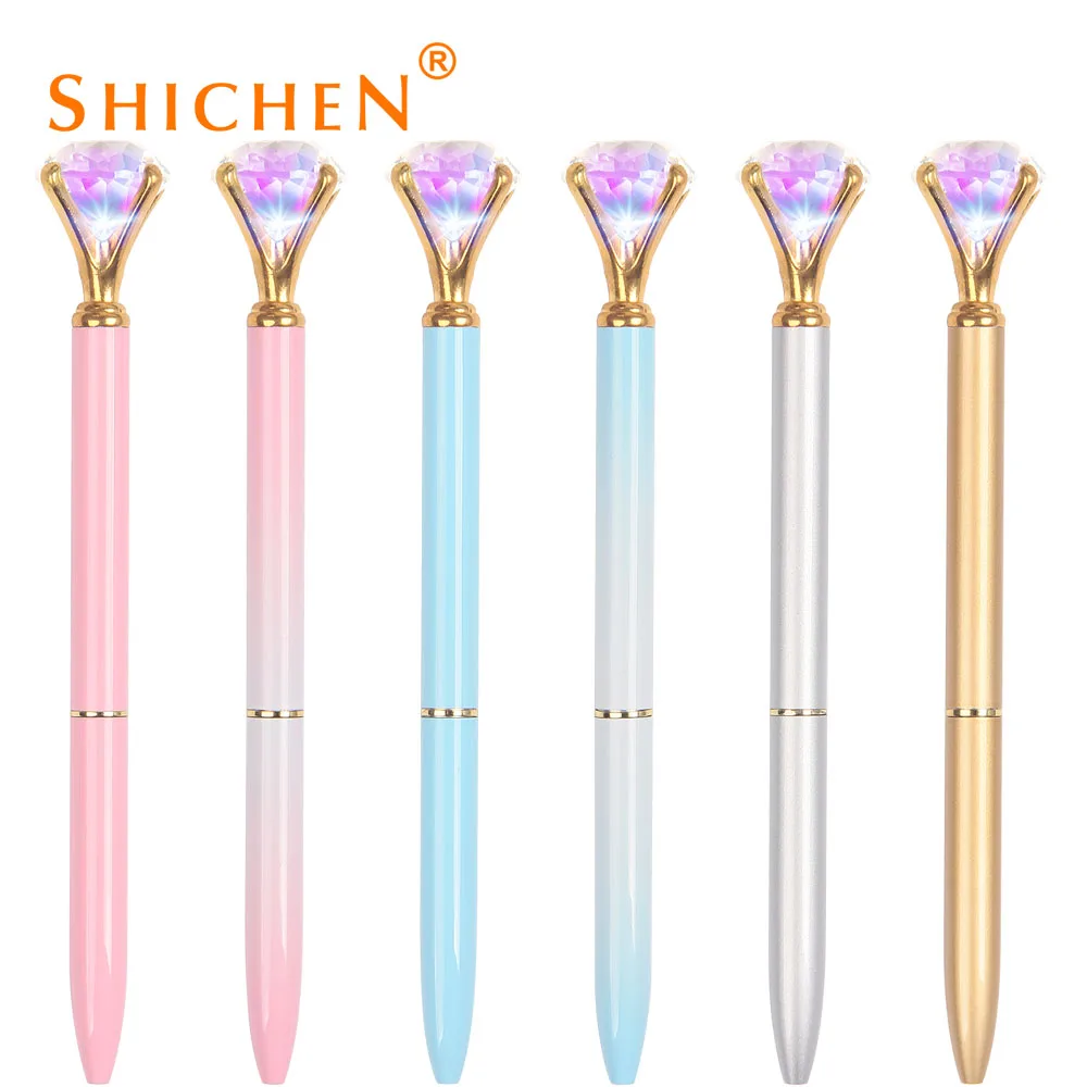 New style pen light promotion logo light pen with diamond on the top
