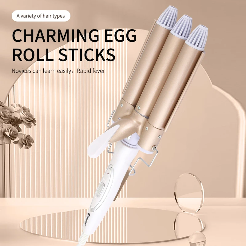 3 Barrel Hair Curler roller price Three Tubes Wavy Curling Iron Professional Ceramic Hair Curler