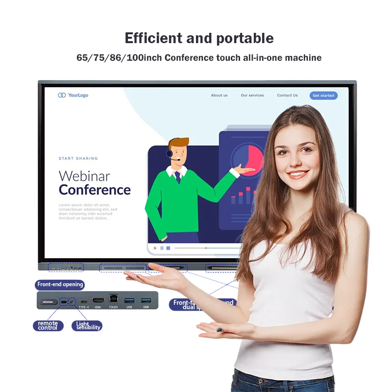 Tacteasy 4K Android interactive monitor 4k UHD zero boding touch flat panel for meeting conference room
