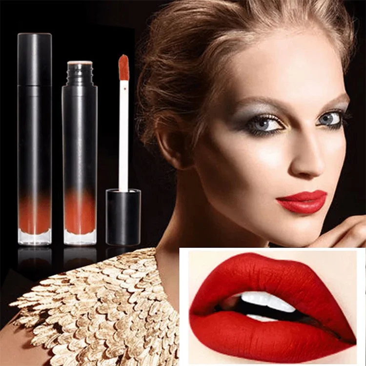 Low Moq Oem 12 Colors Gradient Round Tube Long Lasting Customized Logo Vegan Nude Liquid Private Label Matte Lip Stick Lipsticks