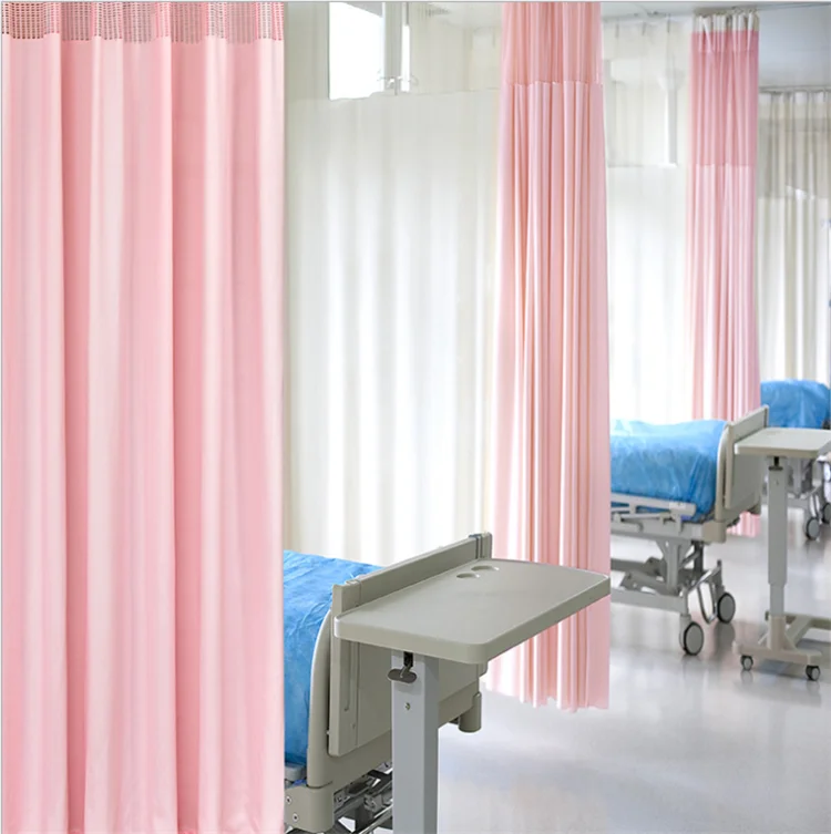 100% Polyester Antibacteria Medical Curtain Flame Retardant Partitions Hospital Bed Cubicle Curtains