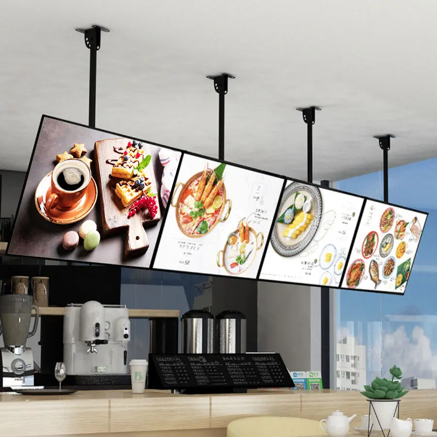 Ultra-Thin Power-Saving Tempered Glass Menu Board with Aluminum Frame for Advertising Light Boxes for Milk Tea Restaurant Shops