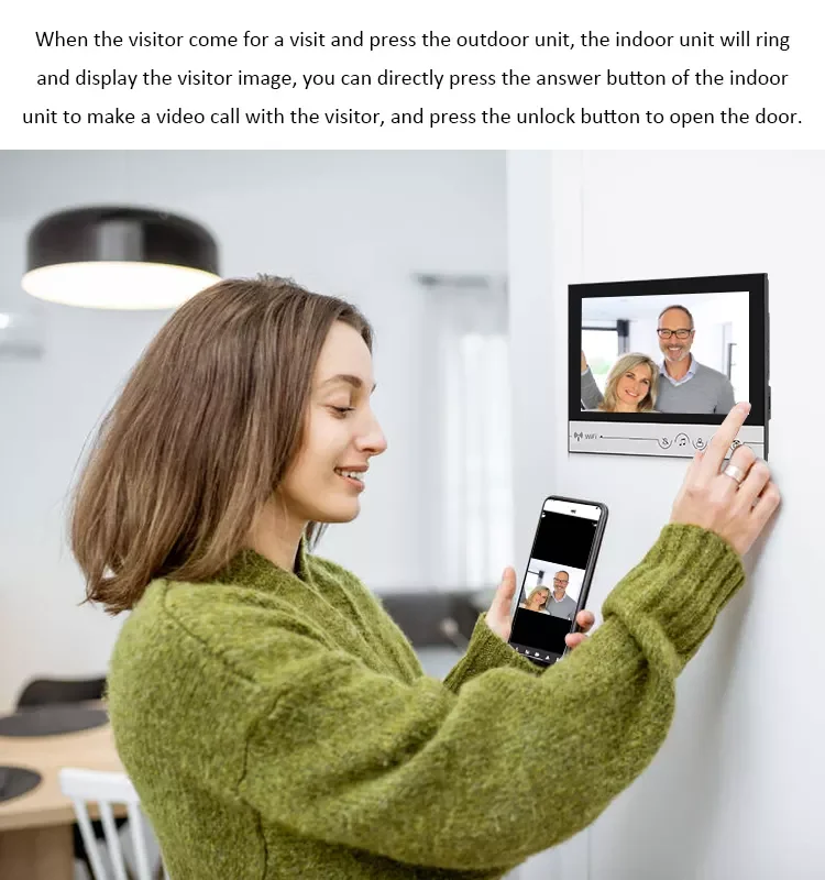 9 Inch WiFi doorbell camera  video intercom 4 Wire Video Door Phone Intercom System for Villa  Home Apartment