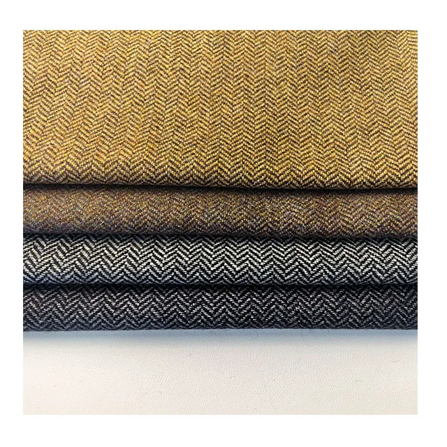 50% Wool 50 Other Small Herringbone Woolen Woolen Fabric Mixed Color