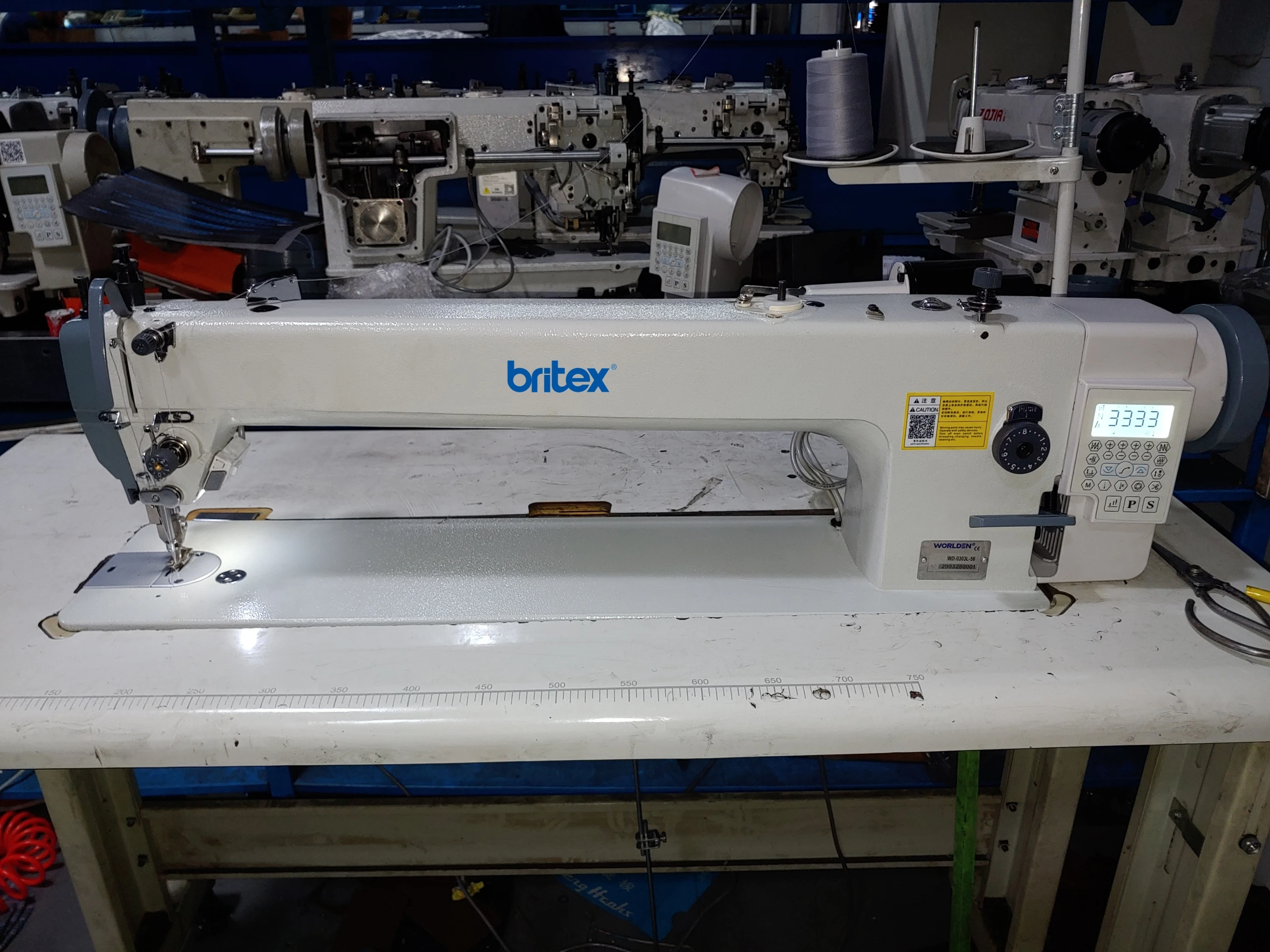 BR-0303L-56-D4 Heavy duty Automatic Top and Bottom Feed Long-arm lockstitch Industrial Sewing Machine