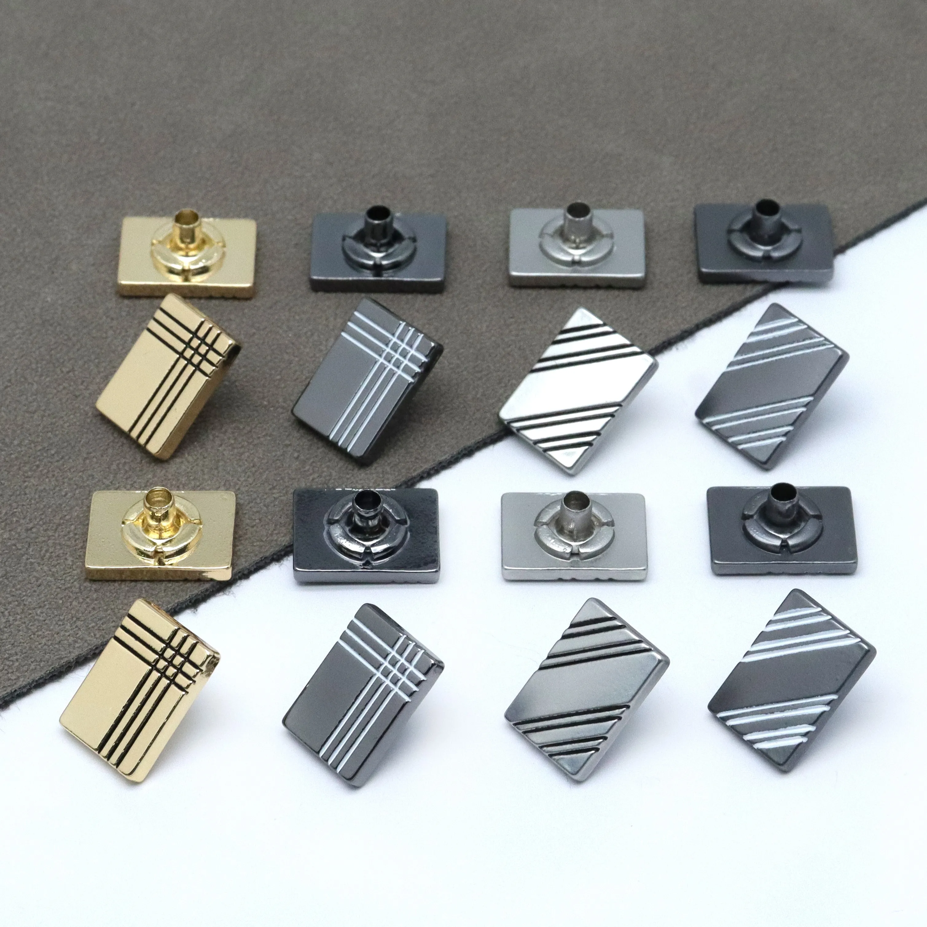 Top Selling Buttons Shirt Snap Buttons Gold Plated Logo Brand Raised Metal Garment Zinc Alloy Customized Logo Plating Shank