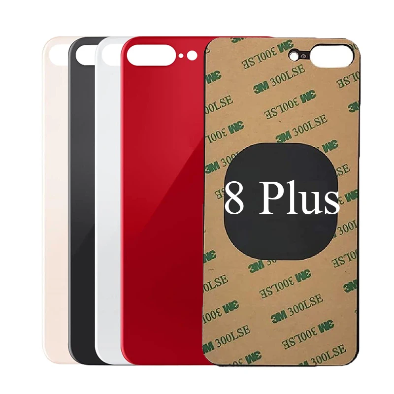 Big Hole Back Glass Replacement for iPhone 8plus Back Cover Glass with Doule side adhesive 3M Tape for 8 Plus