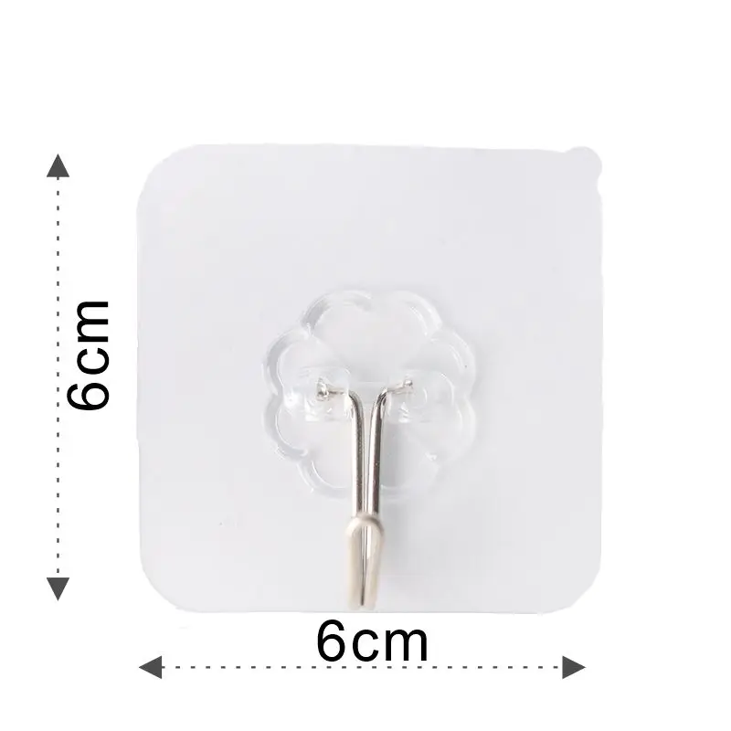 Perforation-free transparent hook multi-functional household wall traceless sticky hook kitchen bathroom door strong hook