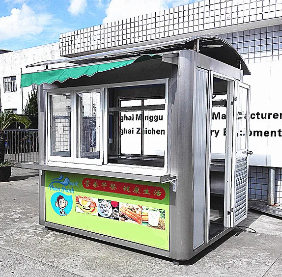 Stainless steel kiosk cart Street food Kiosk Ice Cream Kiosk for sale
