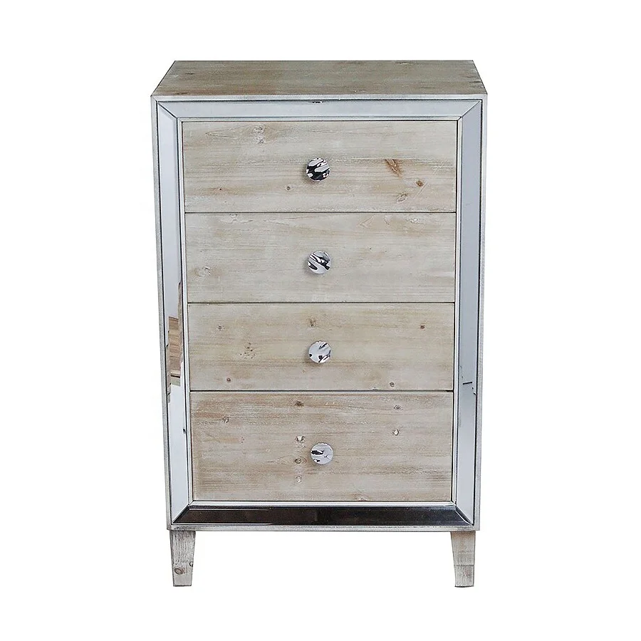 Wood TV Stand with Mirror and 2 drawer  for Home Living Room furniture