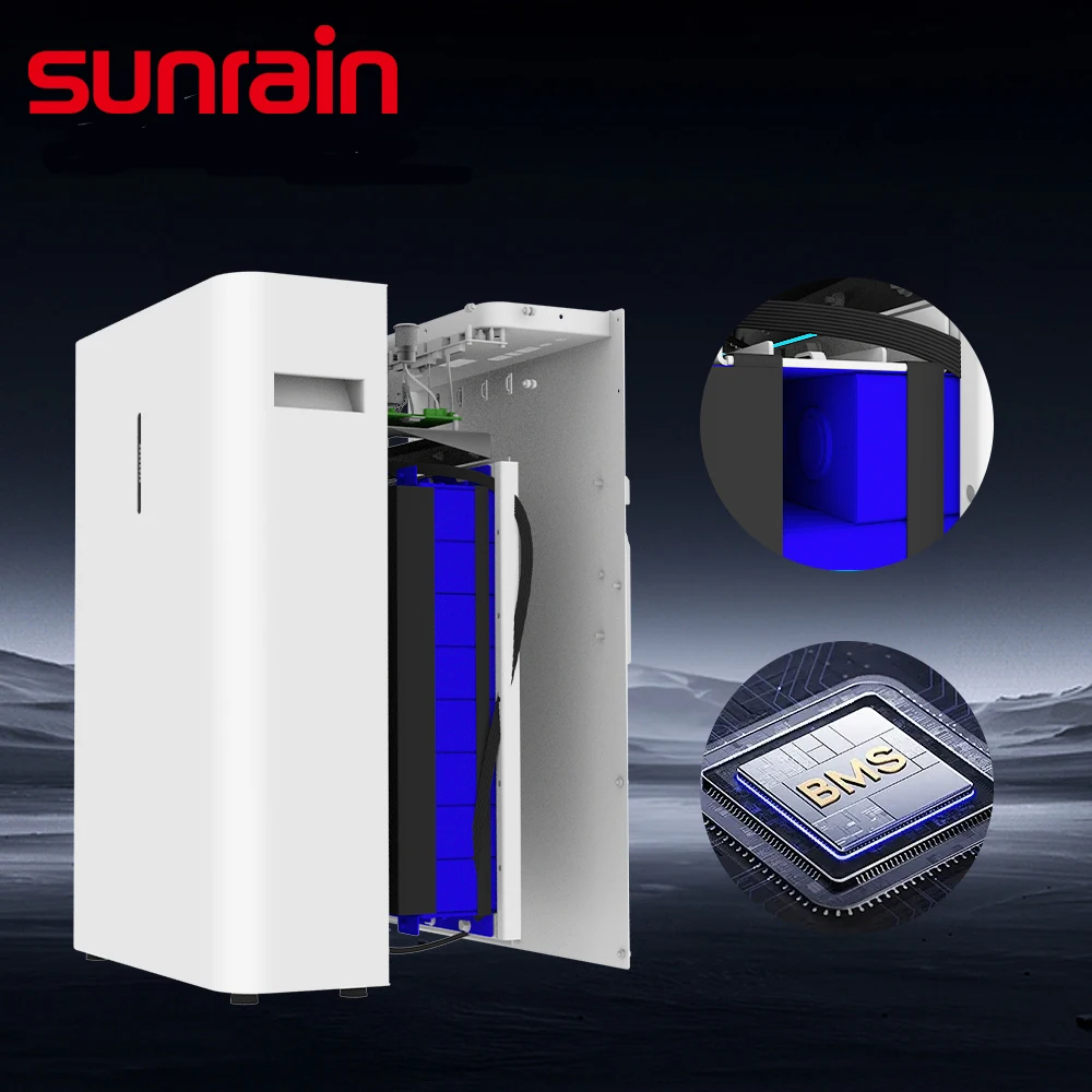 Off Grid Solar Lifepo4 Lithium ion Phosphate 5 kWh 48V 100Ah Wall Mounted Battery Pack Energy Storage Battery for Home