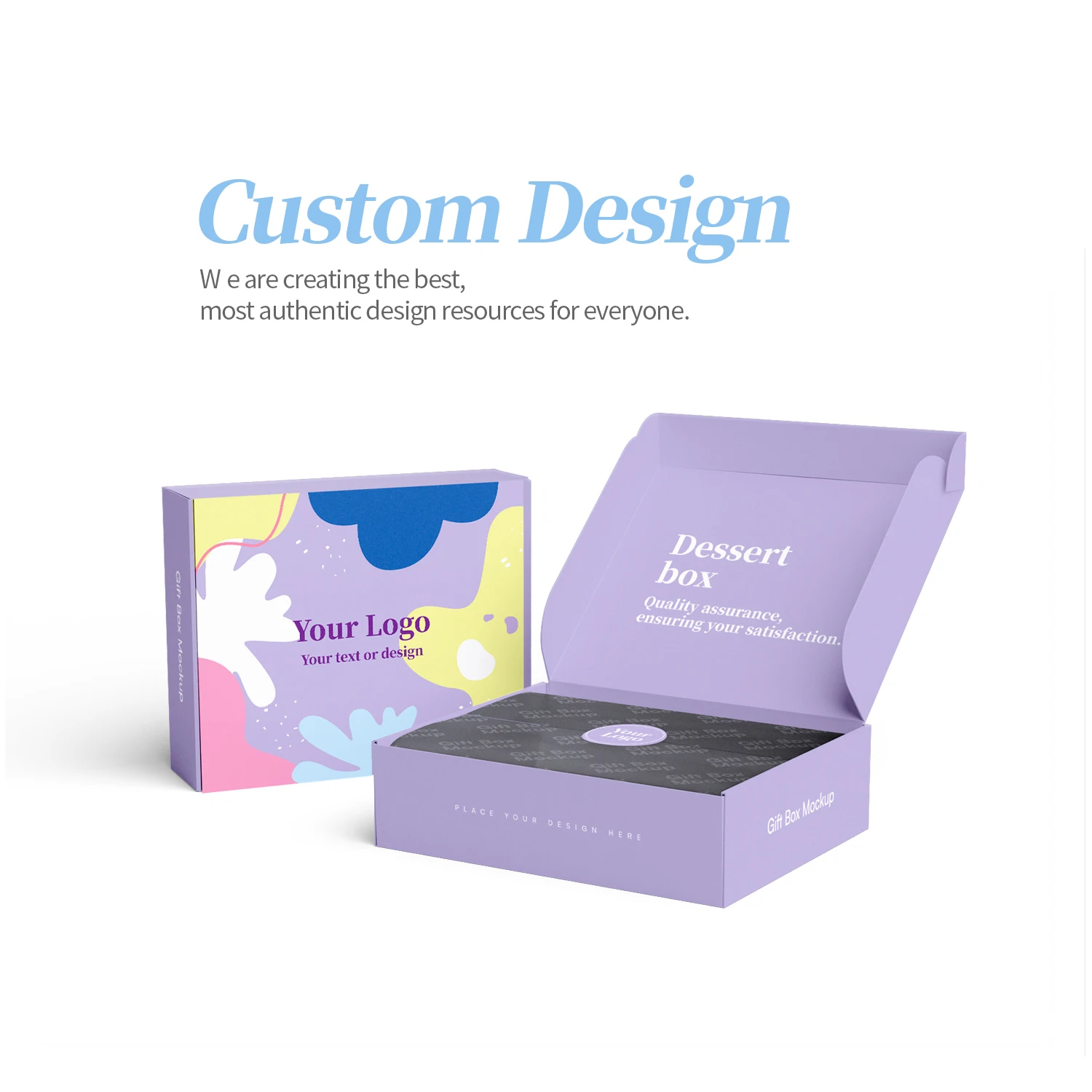 Low moq eco friendly lilac shipping paper box packaging custom padded mailer corrugulated box with custom logo