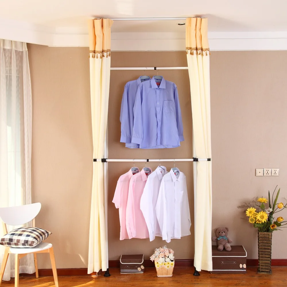 Small Custom Open Pipe Clothes Rack Adjustable Hanging Clothes Rack DIY Heavy Duty Portable Clothing Rack