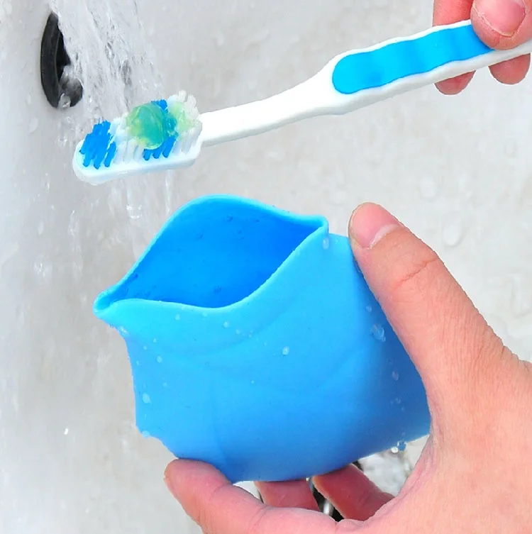 Portable foldable silicone leaf shape cup for travel camping silicone collapsible cup