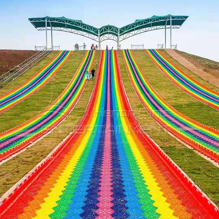 Rainbow slide Dry Ski Slope four seasons artificial snow slide dry slide indoor/outdoor playground equipment