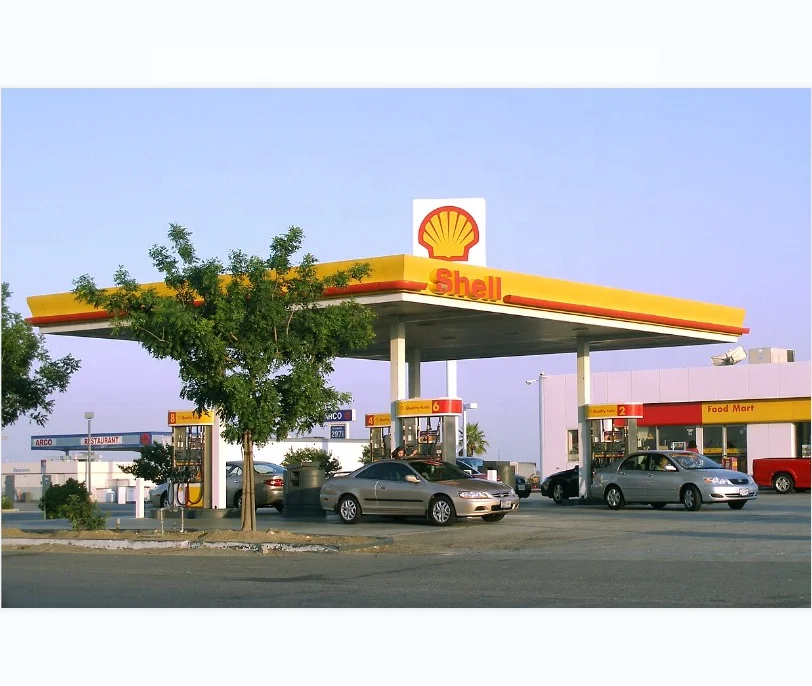 Good quality gas station steel structure for petrol station canopy construction