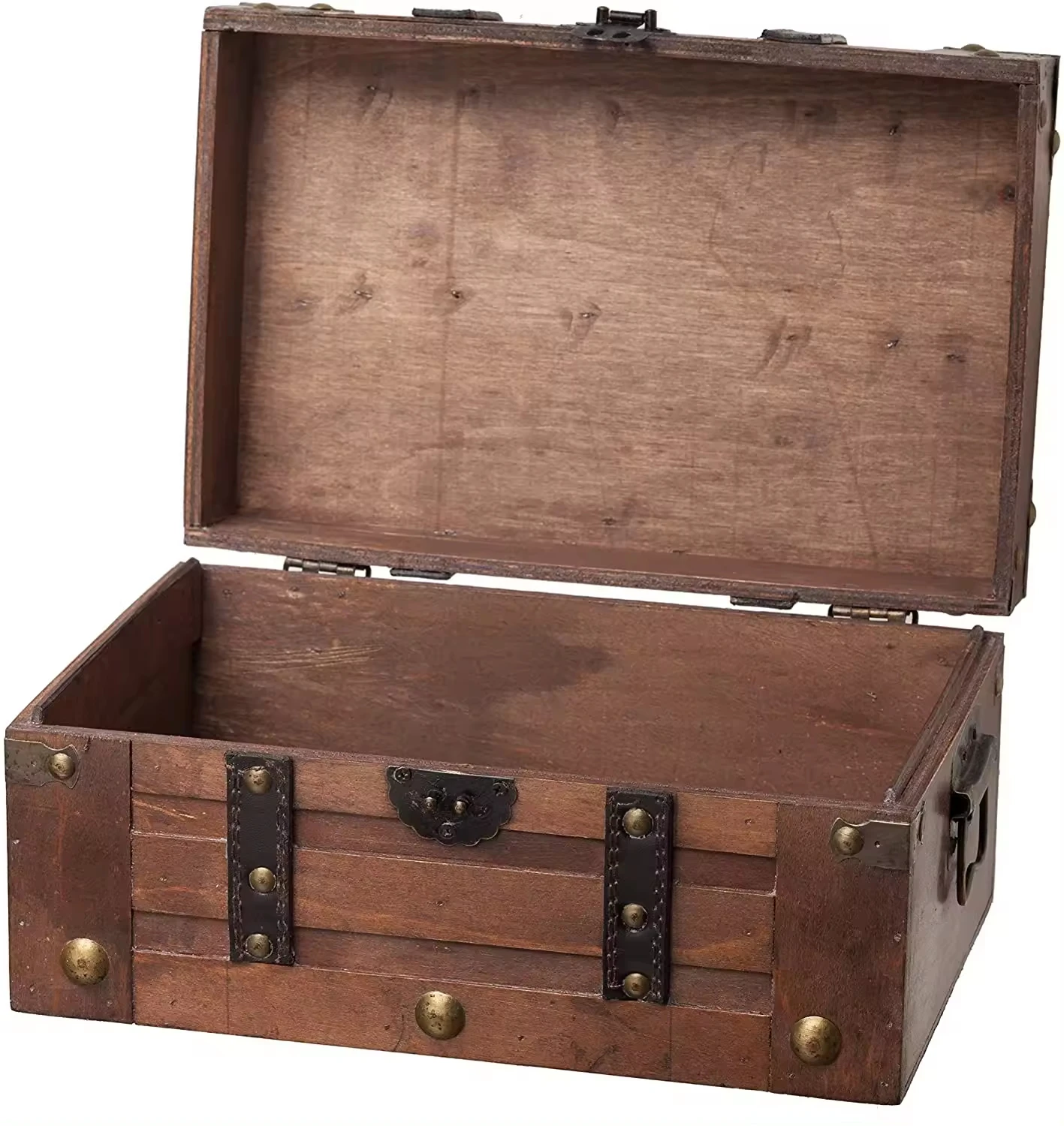 Custom size vintage treasure chest handmade antique large wood packaging box