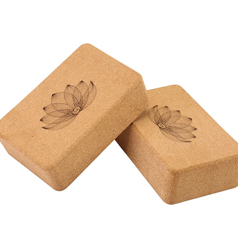 Custom  Cork Yoga Bricks for Fitness Massage Eco Friendly Cork Yoga Block