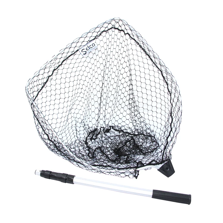 Selco Portum Rete Length 200Cm Round Polyester Fiber+Al D Shape Oxide  Original Steel Frame Floating Landing Net