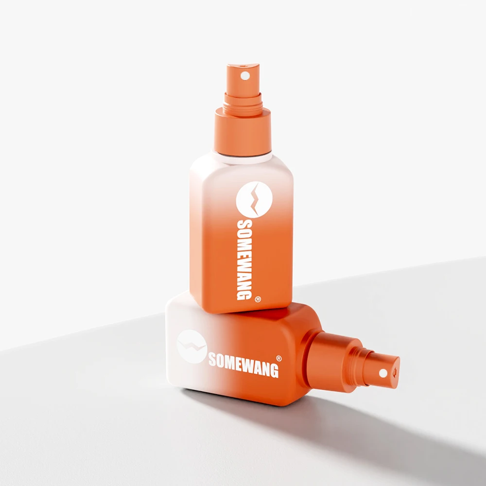 Hot Selling Product 60ml PETG Flat Square Bottle with Spray Pump Customized Colors
