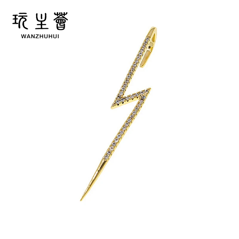 Female geometric personality puncture ear-bone oblique line earring