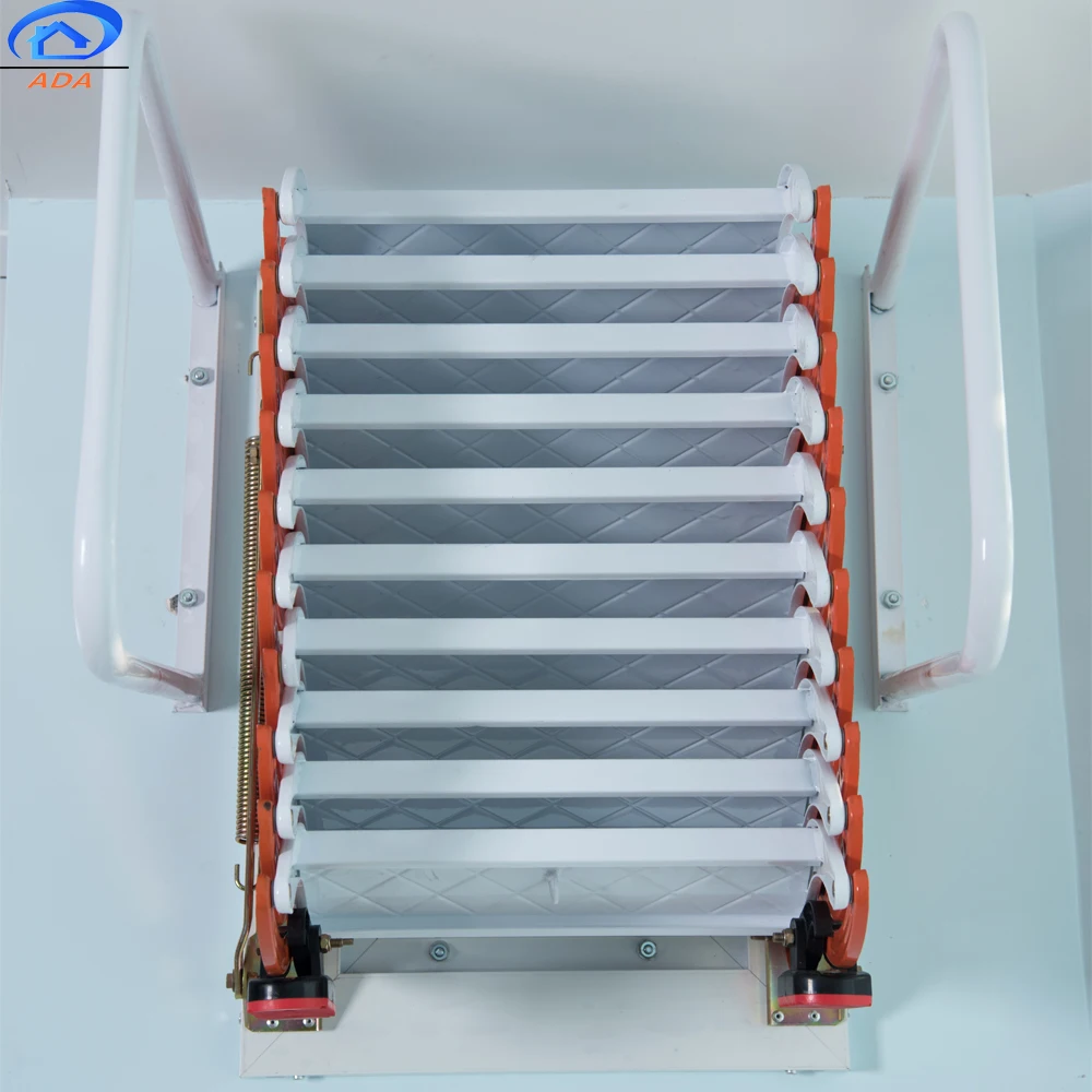 Orange Color Patented  Retractable Hanging Escape Telescopic Collapsible Ladder For Roof