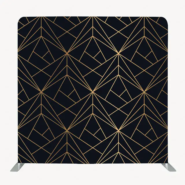 8ft x 8ft custom printing black gold Tension fabric pillow case photo booth exhibition backdrop display stand