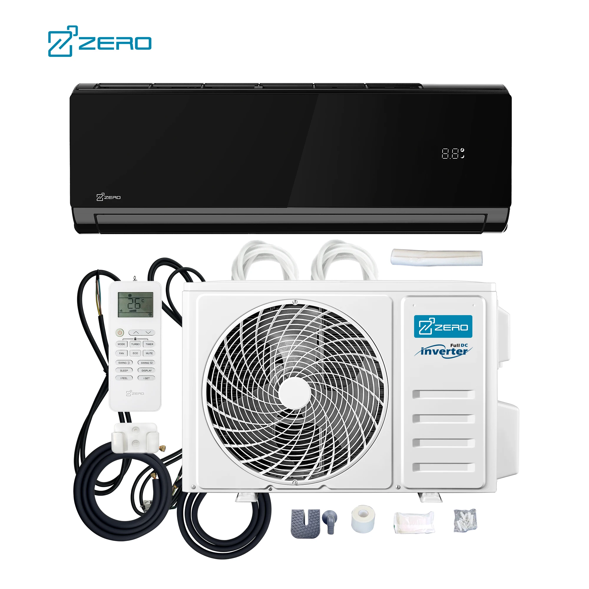 ZERO Z-cool Smart Cooling and heating Sleep mode wall mini split air conditioner 9000 12000 24000 btu split air conditioners