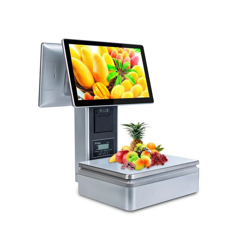 15 or 15.6 Inch Dual Screen Touchscreen Windows POS System with Printer and Digital Weighing Scale