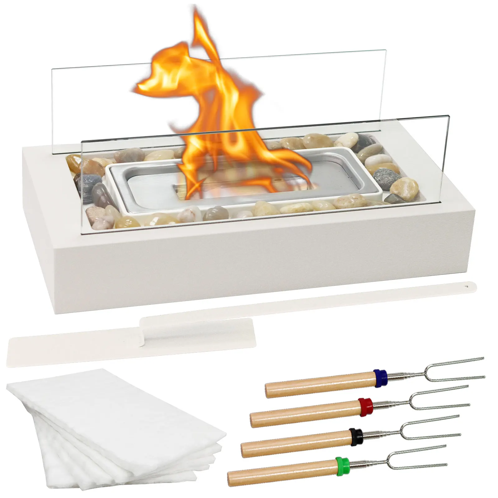 Portable Table Top Fire Pit New Design Indoor Outdoor Smores Maker Bioethanol Fireplace Burner